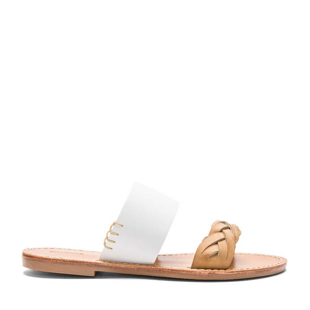 NWOT Soludos Braided Slide Sandal in White